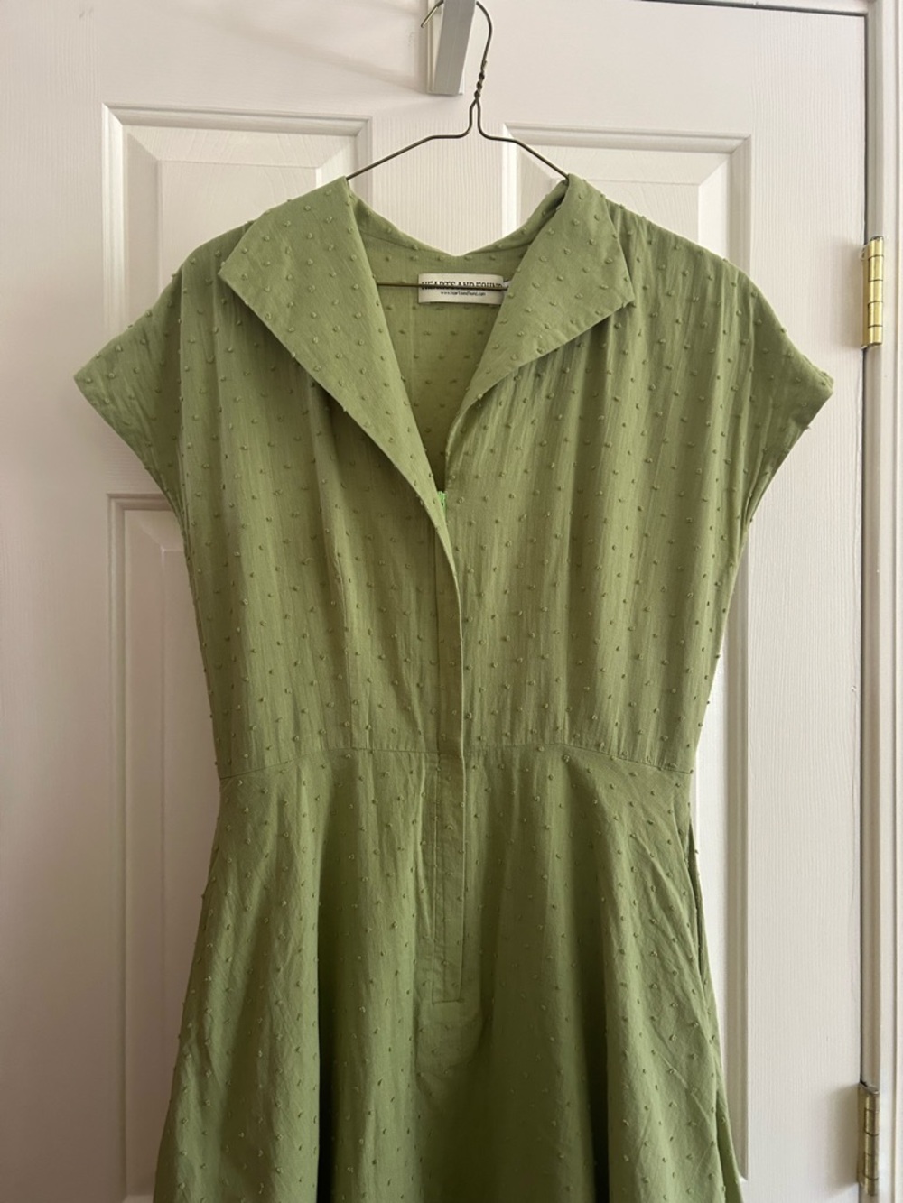 Hearts and Found Green Fit-and-Flare Midi Dress - Picture 2 of 7